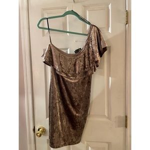 Forever 21+ One-Shoulder Crushed Velvet Dress